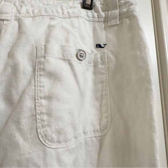 VINEYARD VINES 100% LINEN WHITE CARGO WIDE LEG PANTS POCKETS RESORTWEAR 10‎ - Picture 10 of 13